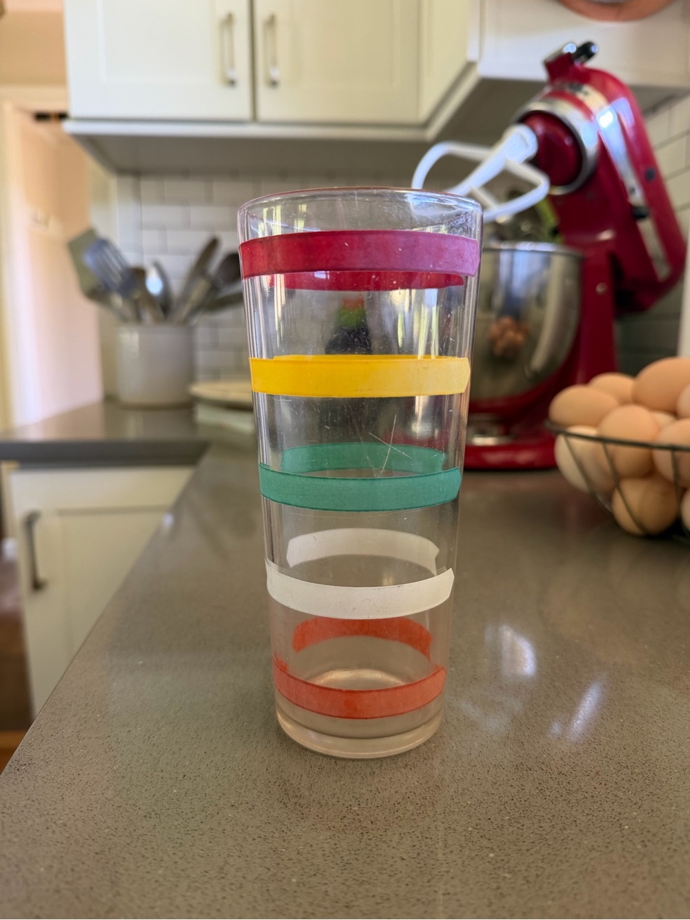 Vintage Anchor Hocking Fiesta Striped Tumbler